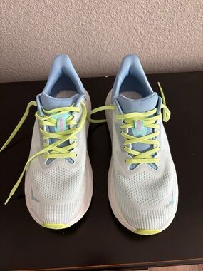 Hoka Light Blue & Lime Women's Running Sneakers